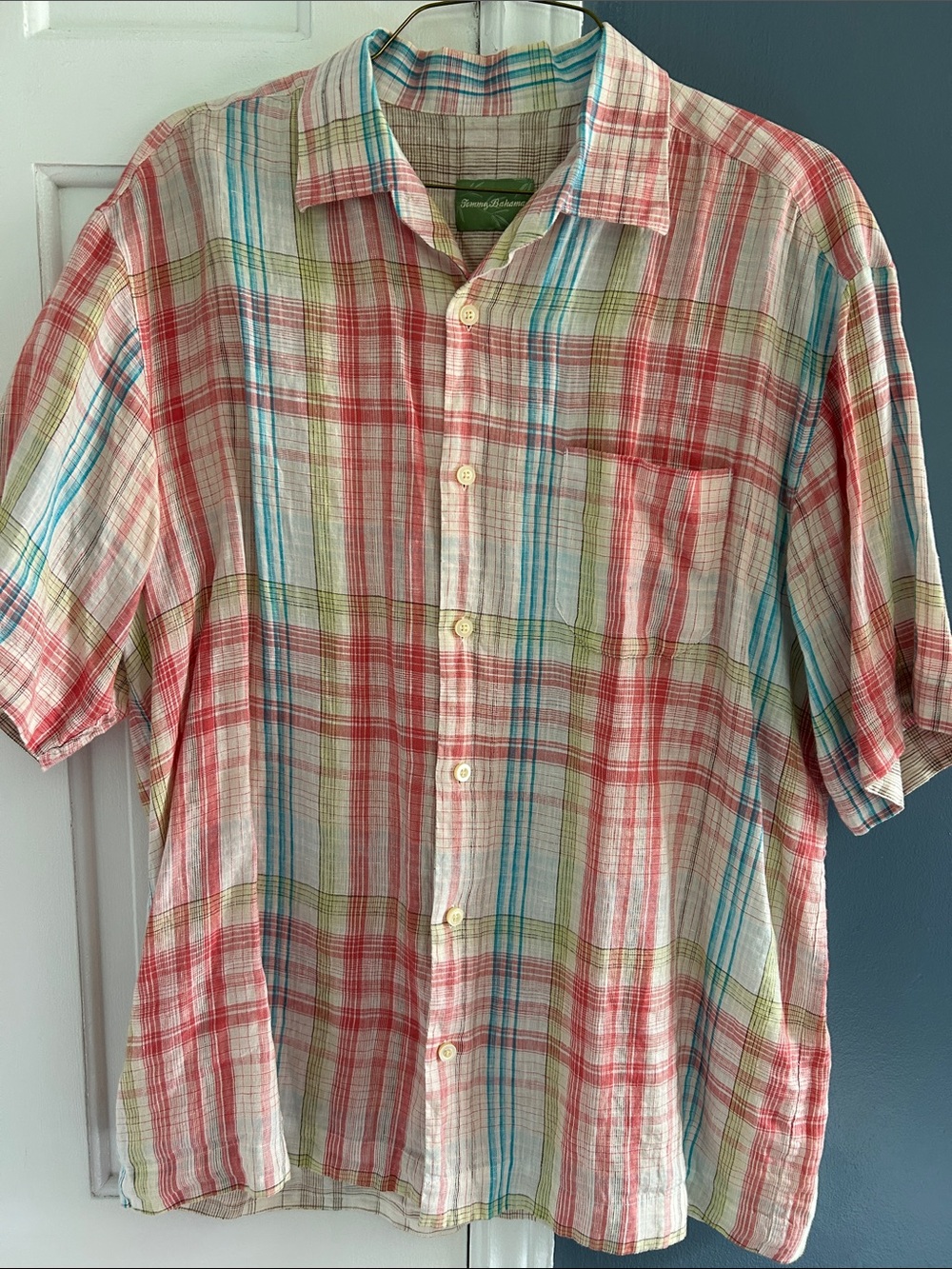 Tommy Bahama Multicolor Plaid Short-Sleeve Button-Down Shirt